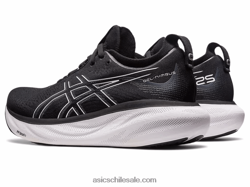 mujer Asics gel-nimbus 25 de ancho R8N4462376 negro/plata pura