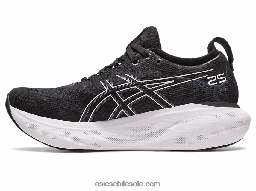 mujer Asics gel-nimbus 25 de ancho R8N4462376 negro/plata pura