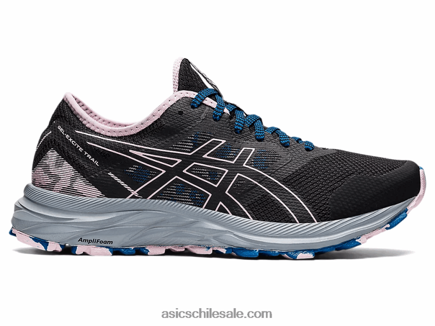 mujer Asics rastro de excitación de gel R8N4463541 negro/rosa apenas