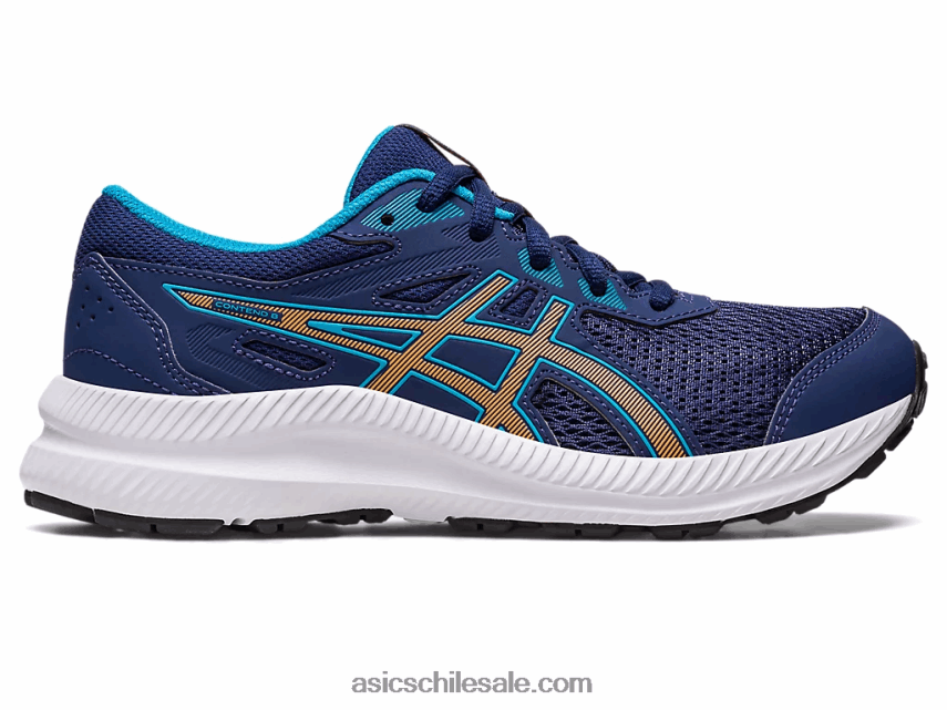 niños Asics competir 8 grado de la escuela R8N4464286 azul índigo/melocotón sol