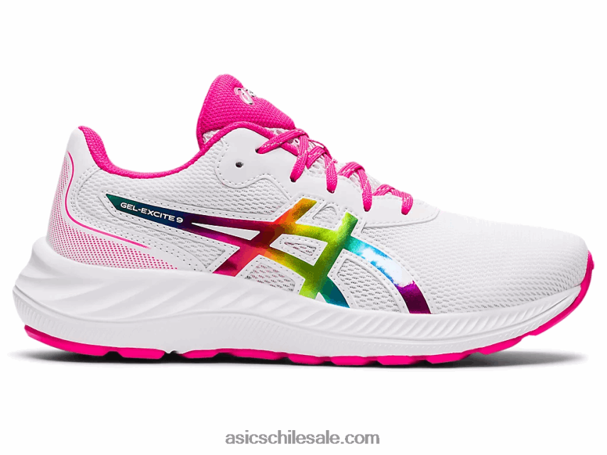 niños Asics gel-excite 9 grado escuela R8N4464462 brillo blanco/rosa