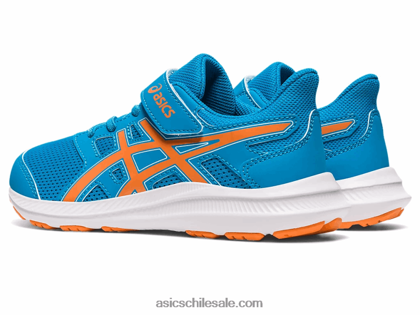 niños Asics sacudida 4 preescolar R8N4464261 azul isla/melocotón sol