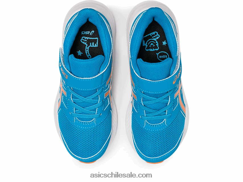 niños Asics sacudida 4 preescolar R8N4464261 azul isla/melocotón sol
