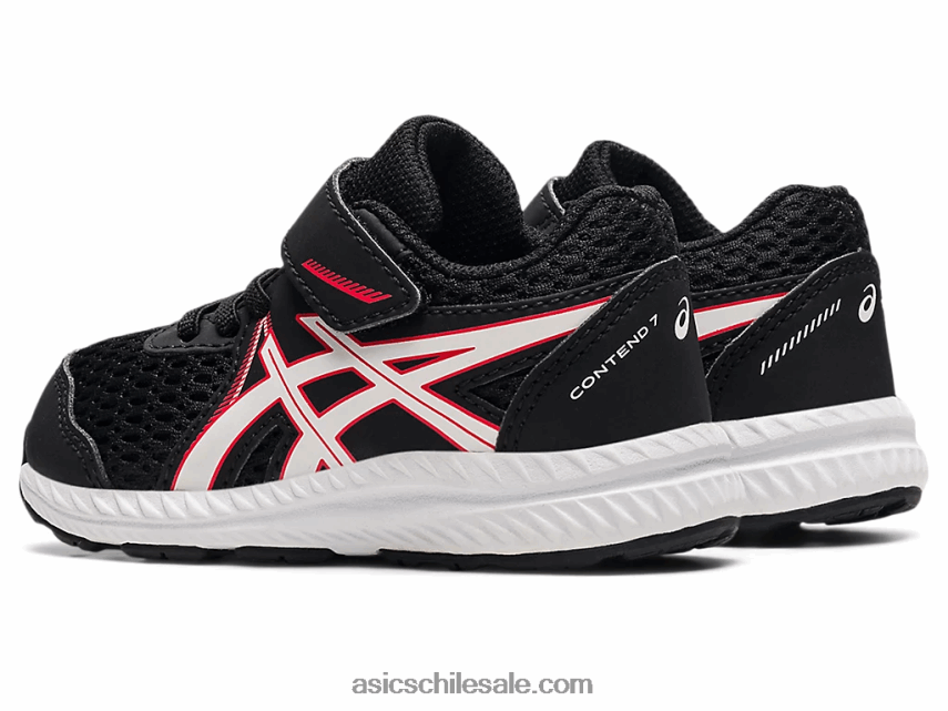niños Asics competir 7 tamaño del niño R8N4464523 negro/rojo eléctrico