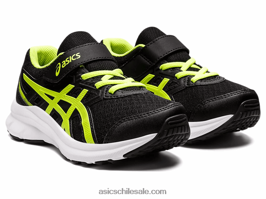 niños Asics sacudida 3 preescolar R8N4464529 negro/verde peligro